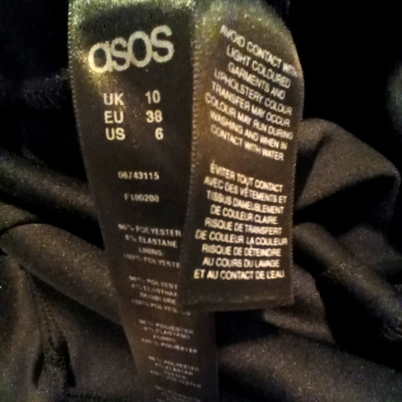Asos design Scuba cami pephem asymmetrical and flared midi black dress. Size 6 - Picture 9 of 9